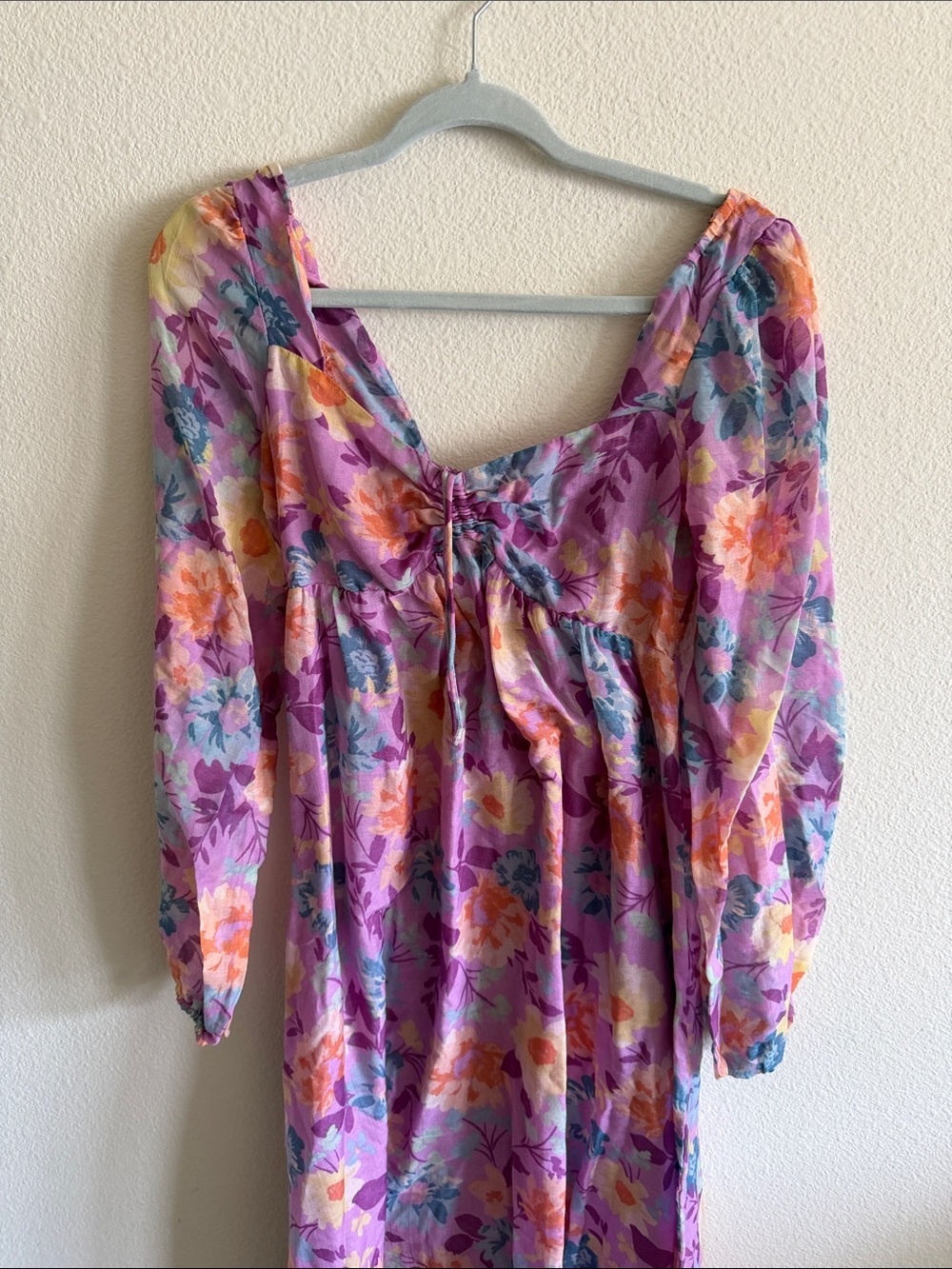 Billabong Lavender Pink Floral Puff-Sleeve Tunic
